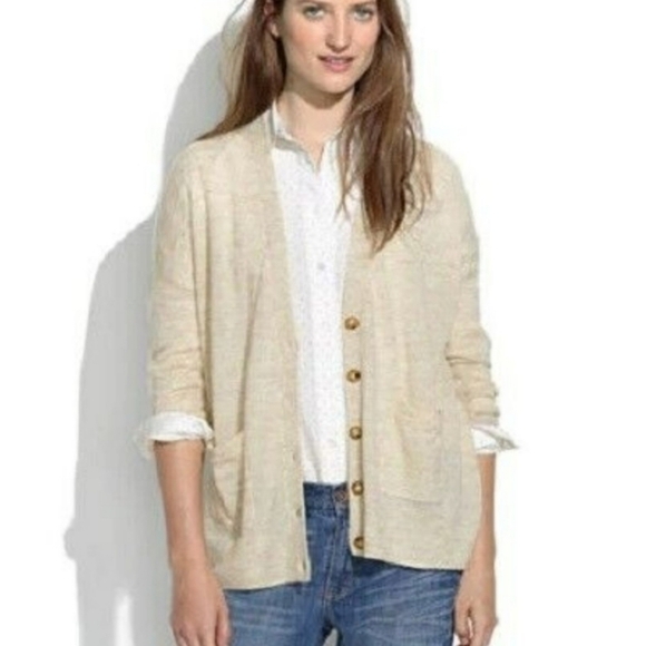 Madewell Wool Alpaca Blend Button Up Lightweight Cardigan Sweater - Picture 1 of 13